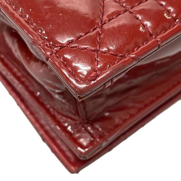 Auth DIOR/ChristianDior Cannage Stitch Red Patent Leather Clutch Bag - Picture 4 of 16